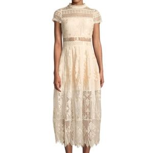 Calla Geometric-lace Illusion Dress